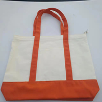 Bolsa de Lona Grande Ecológica con Asa Larga, Cierre de Cremallera, Estampado de Letras, Logotipo Personalizado, Modelo -028