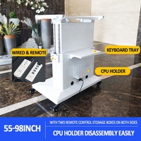 JGST Nuevo Soporte de TV Motorizado Eléctrico de Alta Gama, Moderno, Blanco y Negro, de 55-98 Pulgadas, con Base Móvil Abatible y Control Remoto