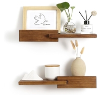 Étagère murale rectangulaire moderne en bois, design flottant polyvalent pour salle de bain, cuisine, salon - Taille personnalisable, rangement durable