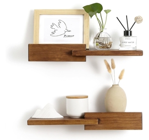 Hiện đại hình chữ nhật gỗ Kệ tường đa năng nổi thiết kế cho hiển thị & tổ chức - Product Image 4