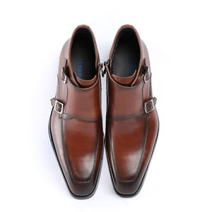 Chaussures en cuir ajourées - Chaussures brogues en cuir véritable pour hommes avec semelle épaisse - Chaussures décontractées respirantes pour hommes - Product Image 4