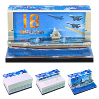 Carnet de notes Calendrier 2027 Porte-avions 3D CNS Fujian, Modèle de navire de guerre militaire en papier à sculpter DIY, Décoration de bureau, Cadeau souvenir