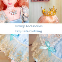 Poupée Princesse 60 cm avec Robe Bleue et Couronne – Cadeau Idéal pour Anniversaires, Mariages et Événements – Vente en Gros