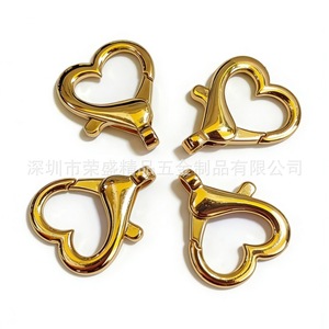 Cierre de langosta en forma de corazón, chapado en oro, hebilla de metal para joyería, llavero, accesorio de ropa - Product Image 2
