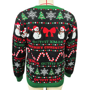 Usine personnalisé <span class=keywords><strong>pull</strong></span> en tricot mode de Noël mignon col en V à manches longues chandails pour femmes de Noël en gros - Product Image 3