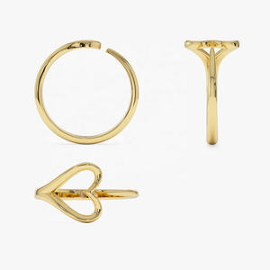 LOZRUNVE Gioielli in Argento Sterling 925, Elegante Anello Minimalista con Cuore Traforato Regolabile - Product Image 5