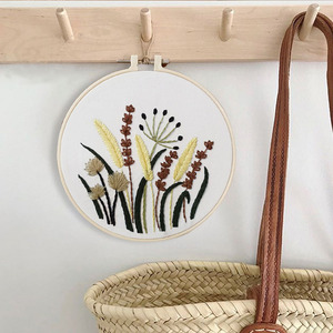 Simples Padrão Carimbado Floral DIY <span class=keywords><strong>Cross</strong></span> <span class=keywords><strong>Stitch</strong></span> Kit com 20cm Hoop Starter Costura e Bordados <span class=keywords><strong>Set</strong></span> - Product Image 5