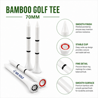 Vente en gros de tees de golf personnalisés avec logo OEM, en bambou/bois, plusieurs tailles 42-83 mm et couleurs, approvisionnement en vrac professionnel