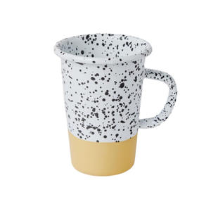 16oz Vaisselle Café Eau Thé Lait Vin Alcool Boisson V Forme Vert Trempé Motif Moucheté Long Émail Gobelet avec Poignée - Product Image 6