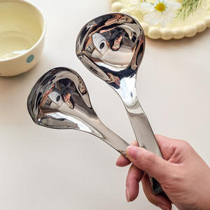 304 Stainless Steel Ladle Set 2Pc Deepened Large Head Kitchen <b>Serving</b> <b>Spoon</b> With Hook For Hot Pot And Soup - Product Image 2