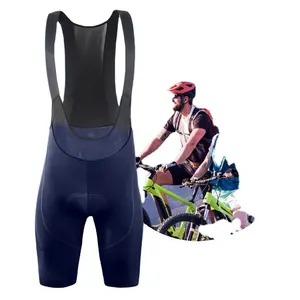 Plus Size Anti-Bacteriële Ademende Mannen Fiets Bib Shorts Donkerblauwe Kleur Fietsbroek Fiets