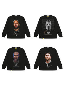 Camiseta de Manga Larga Holgada Estilo Americano con Estampado de <span class=keywords><strong>Estrellas</strong></span> del Fútbol para Hombre - Ronaldo, Neymar, Haaland, Algodón - Product Image 2