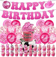 Artículos de Fiesta de Cumpleaños con Temática de Vaquera Rosa, Decoración de Mesa, Pancarta, Globos, Fondo, Decoración para Baby Shower y Fiesta de Cumpleaños para Niñas