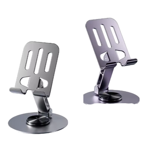 Stainless Steel USB Powered Rotating Phone <b>Holder</b> High-end Mechanical Desktop Tablet for Household Use - Product Image 1