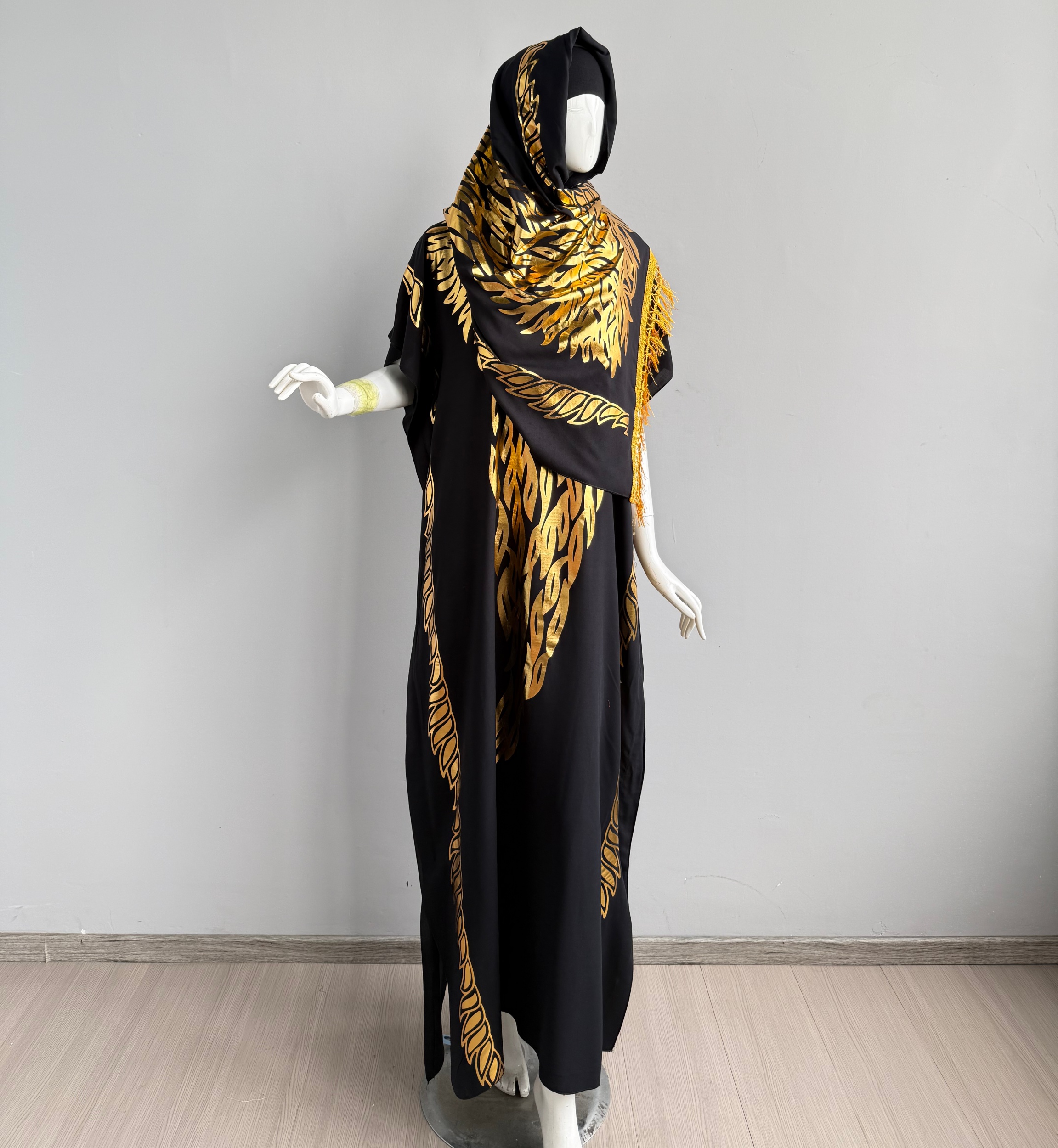 white christmas dresses Off-White Arabic Jalabiya with Crystals Design main image 1