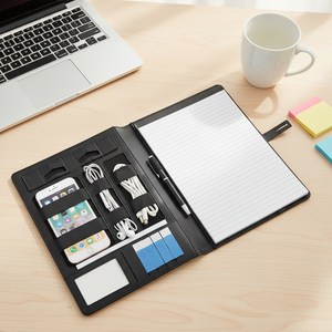 Carpeta Práctica con Banco de Energía, Cargador Portátil y Organizador de Archivos, Hecha de Material PU, Bolsa de Negocios - Product Image 1