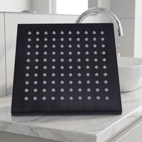 Pommeau de douche carré noir moderne de 8 pouces à jet de pluie, installation facile, garantie de 3 ans, boîte incluse - Robinet de salle de bain