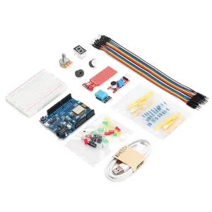 WeMos D1 WiFi for UNO R3 Basic Beginner Kit Educational DIY Electronics Kit for Arduino Type with R3 Board/Breadboard Components