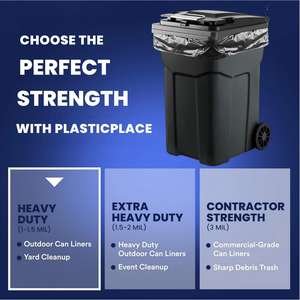 Bolsas de Basura Negras Resistentes de 95-96 Galones, Material PBAT con Estampado en Caliente, Tamaño Extra Grande para Contenedores de Basura de Construcción y Exteriores - Product Image 6