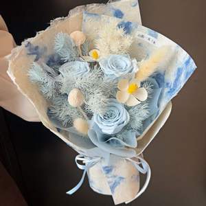 Bouquet de savon bleu frais, fleur artificielle, cadeau pour petite amie, anniversaire, cadeau de remise de diplôme - Product Image 4