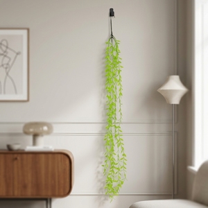 Grand panneau de plafond en rotin artificiel, style feuilles de <span class=keywords><strong>saule</strong></span>, pour plantes artificielles, collection Printemps, économique, avec vase en rotin - Product Image 1