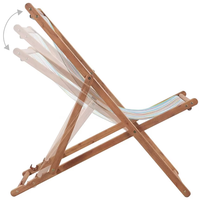 Chaise longue de plage pliable d'extérieur avec structure en bois massif et en fer pour utilisation en parc