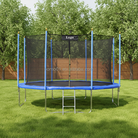Trampoline rond Zoshine avec filet de sécurité, grand trampoline d'extérieur pour enfants et adultes avec échelle, approuvé ASTM