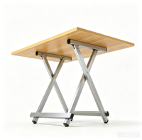 Bureau d'ordinateur pliable avec cadre en métal, table pour ordinateur portable avec plateau en bois grainé 2