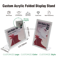 Support de Présentation de Table en Acrylique Magnétique Pliable Transparent de Qualité Supérieure (OEM Usine) – Formats A4, A5, A6 – Porte-Cartes de Table