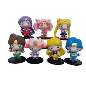 HESPER Lot de 7 figurines de collection <span class=keywords><strong>Sailor</strong></span> <span class=keywords><strong>Moon</strong></span> Runa Tsukino Usagi, 7-8 cm, en PVC, cadeau pour les fans d'anime - Product Image 2