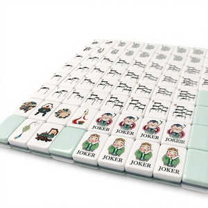 Ensemble de Mahjong de luxe personnalisé de style céladon bleu clair, cadeau haut de gamme pour les soirées de jeu en famille - Product Image 6