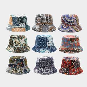 Wholesale Spring Summer Two Colour Side Wear <b>Reversible</b> SUNHAT Fisherman Cap Paisley Floral Design Printed <b>Bucket</b> <b>Hat</b> - Product Image 6