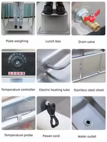 Comptoir de service alimentaire isotherme en acier inoxydable personnalisable de 200 L avec porte coulissante en verre et température automatique