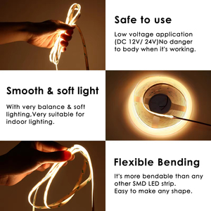Tira de LED flexible COB de 24v, luz blanca cálida, venta al por mayor - Product Image 3