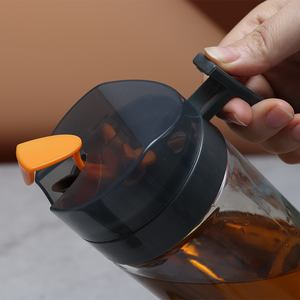 Articles de qualité DELI Distributeur d'huile en verre de grande taille 550 ml (18,6 oz) avec couvercle en PP, pratique pour la cuisine - Product Image 3