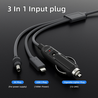 Mini câble d'alimentation CC Starlink 3 en 1 avec chargeur de voiture 1/2/3/5/10M et câble d'extension d'alimentation de charge CC USB C avec gaine en PVC