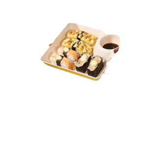 Tùy chỉnh dùng một lần phân hủy sinh học thịt Khay phục vụ sẵn sàng bữa ăn thực phẩm khay tái chế giấy container thực phẩm tươi sống khay bao bì - Product Image 2