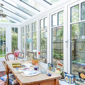 Sala de Sol de aluminio para exteriores, casa de jardín, habitación solar con techo deslizante para terraza