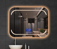 Nouveautés Décoration d'intérieur Lumières LED modernes Miroirs muraux sans cadre Écologiques Miroirs de maquillage rétroéclairés Écran tactile
