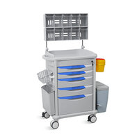 SK-AT75077A2 SAIKANG Chariot médical d'urgence professionnel en ABS pour hôpital, anesthésie, certifié EN60601/CE/ISO, 4 roulettes