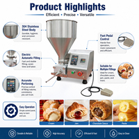 Machine de remplissage électrique automatique commerciale pour crème, confiture, chocolat, beignets, croissants et pâtisseries - Compatible 110V/220V