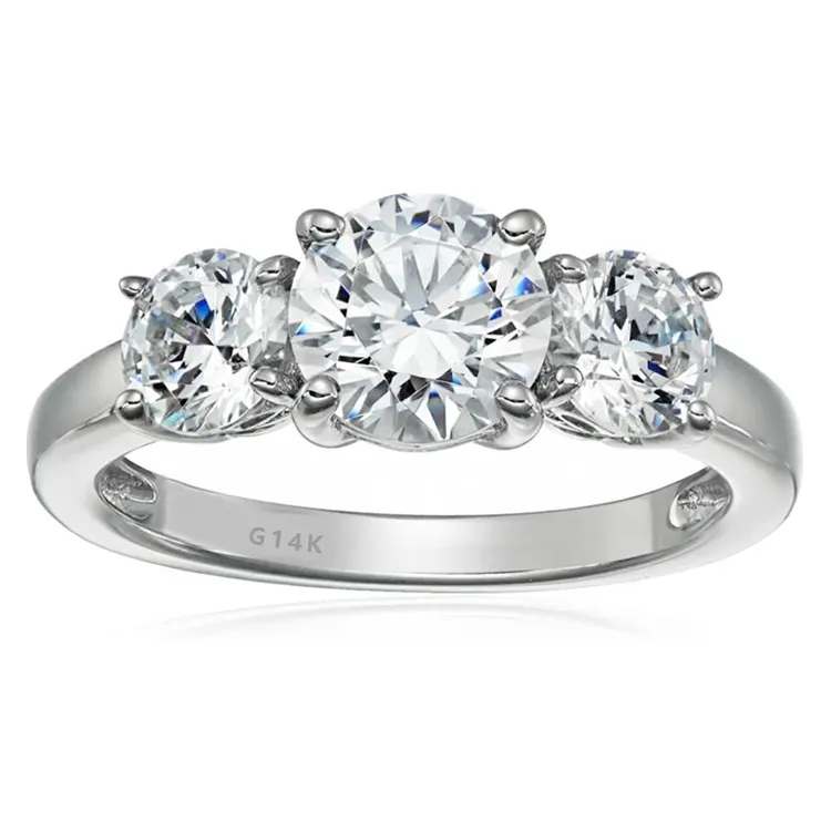 SGARIT Custom jewelry platinum 9k 10k 14k 18k white rose yellow gold 2ct VVS moissanite diamond wedding engagement ring
