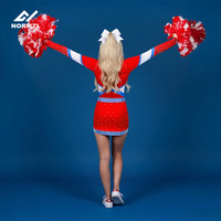 Uniformes de Cheerleading rouges Strass Sublimation Cheer Warm up Set Uniformes de Cheer à manches longues