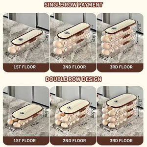 4-Tier tự động nhà bếp tổ chức nhựa trứng giá container lưu trữ Dispenser với hộp Con lăn cho tủ lạnh Tủ lạnh sử dụng thực phẩm - Product Image 4