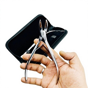 Pince semi-courbée en acier inoxydable, forte adhérence, face dentelée avec une prise en main supplémentaire, qualité de précision, pince pour extensions de cheveux, logo personnalisé - Product Image 1