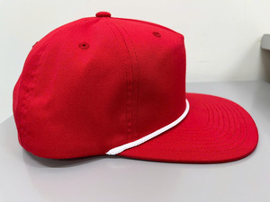 Gorra Trucker de 5 Paneles Personalizable con Bordado de Animales en Algodón/Nailon Rojo, con Cuerda, Personalizable al por Mayor, Gorra Snapback con Cuerda 256 - Product Image 5