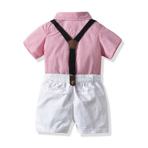 Ropa de Verano para Bebés, Conjuntos de Ropa para Bebés y Niños, Traje Formal de Esmoquin para Caballero, Mono a Rayas, Pantalones, Conjuntos - Product Image 2