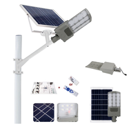 Fabricant personnalisé 100w 200w télécommande IP65 étanche tout en deux éclairage public LED extérieur à énergie solaire