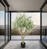 Grand olivier artificiel Décoration intérieure de plantes en pot en plastique Arbre de décoration en plastique élégant