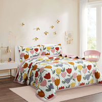 Parure de lit 3 pièces en coton teint en fil, drap plat en velours double face pour bébé, collection hiver